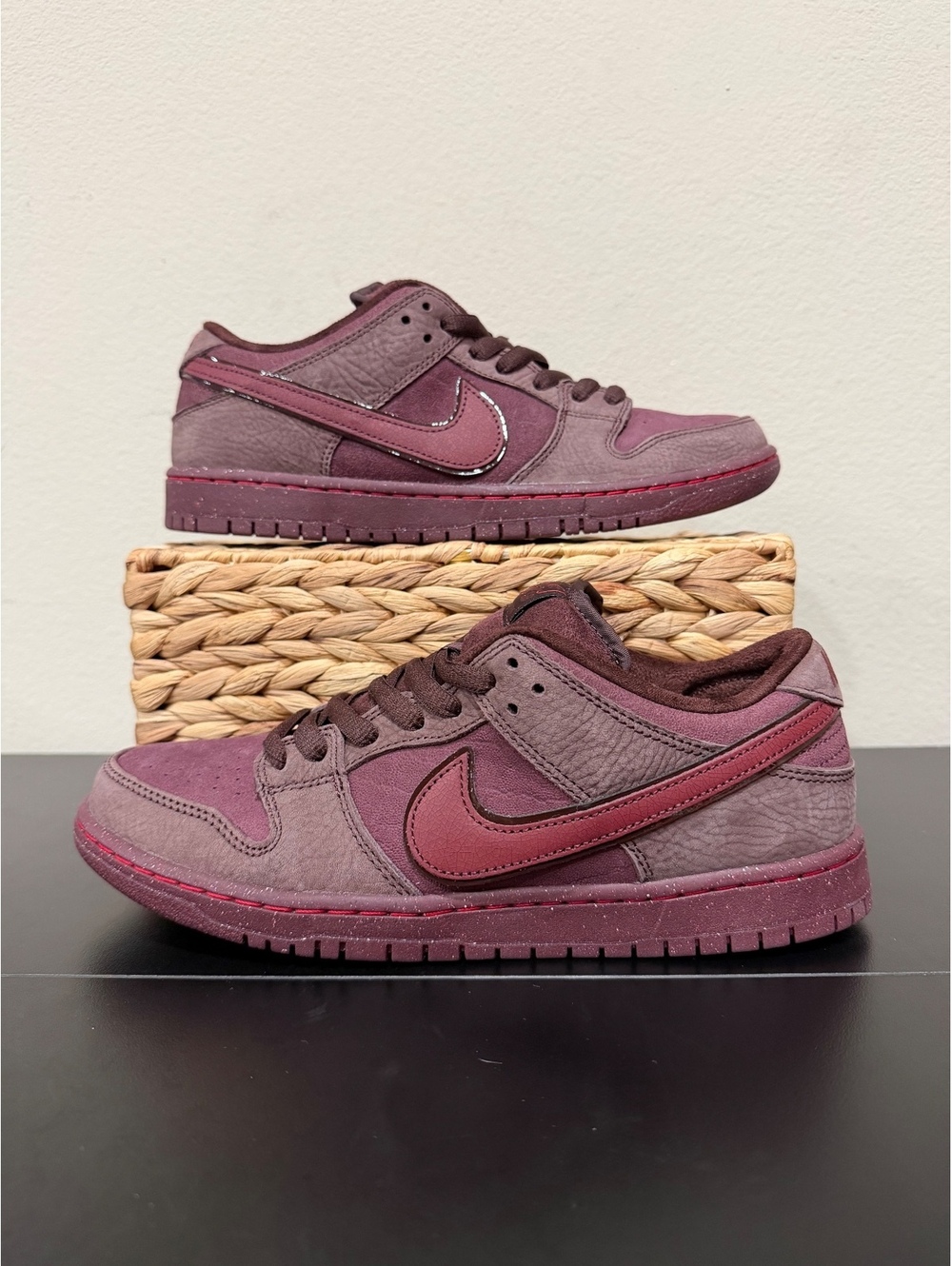 Size 10 - Nike Dunk Low Premium SB “City of Love - Burgundy Crush”